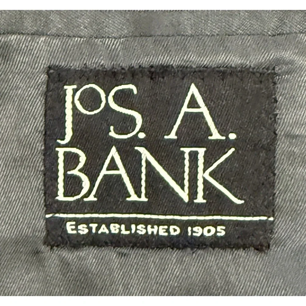 Jos A Bank Men Silk Wool Gray Plaid Blazer Classic Preppy Academic Old Money 46L